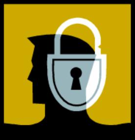 art with silhouette of person with a padlock superimposed atop it